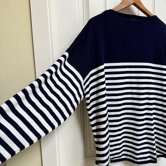Philosophy Nautical Motif Preppy Heart Intarsia Stripe 3/4 Sleeve Sweater. 3X - Picture 3 of 5